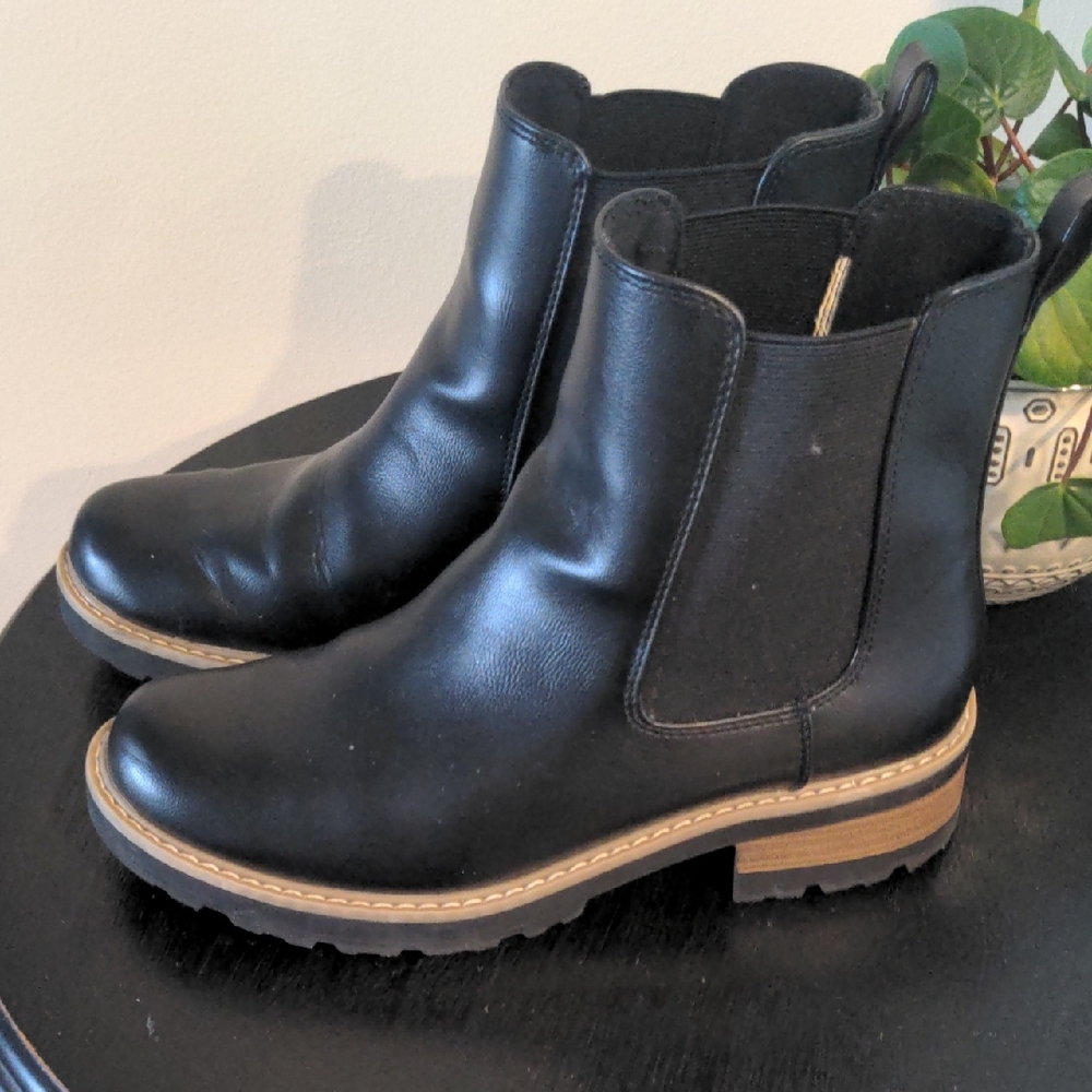 Black Leather Ankle Boots